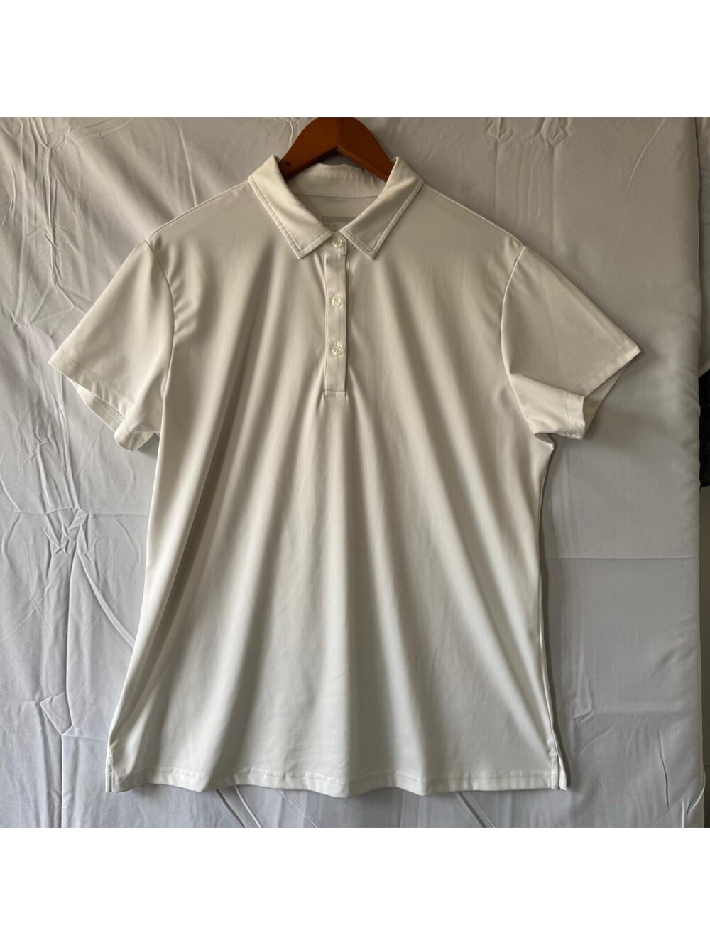 Polo Top Womens XL Ivory Cream Golf Shirt Short Sleeve Collared EUC